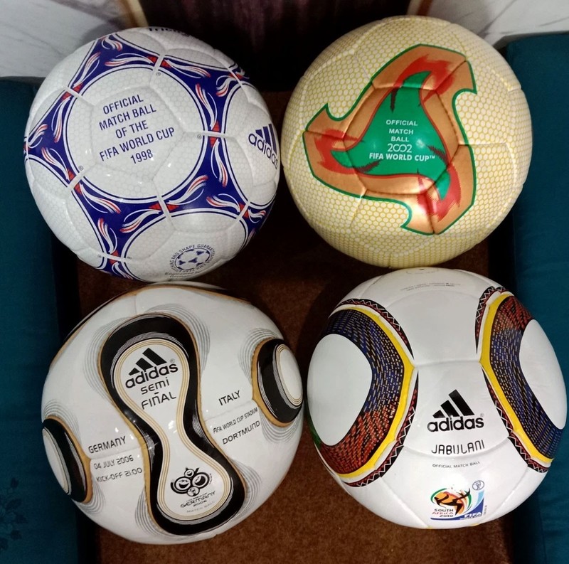 Lot of 4 Historical Adidas FIFA World Cup Official Match Soccer Balls Size 5