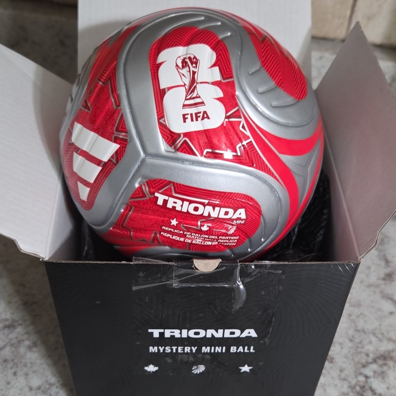 adidas Trionda Mystery Mini Soccer Ball FIFA Red/Silver/White Composite