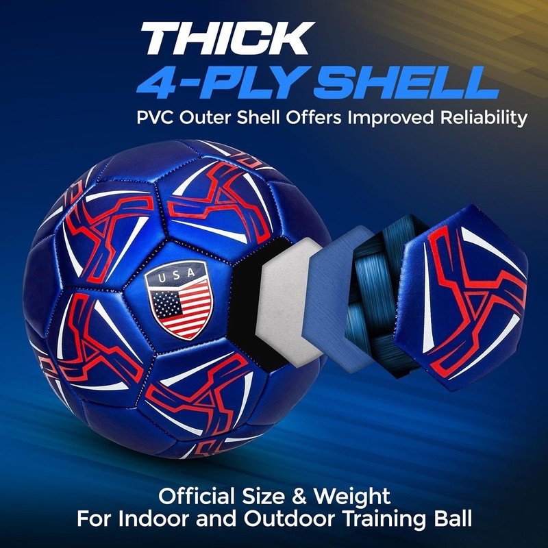 High-Performance Faux Leather Soccer Ball - Sizes 4 & 5 - Ideal for All Players gallery