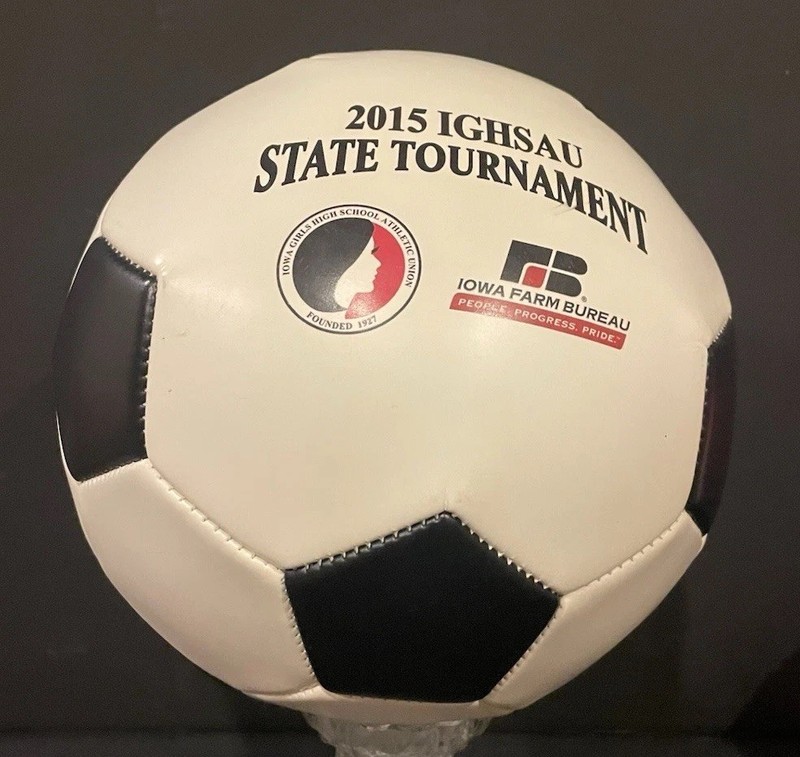 2015 IGHSAU Iowa Girls High School Athletic Union Souvenir Soccer Ball