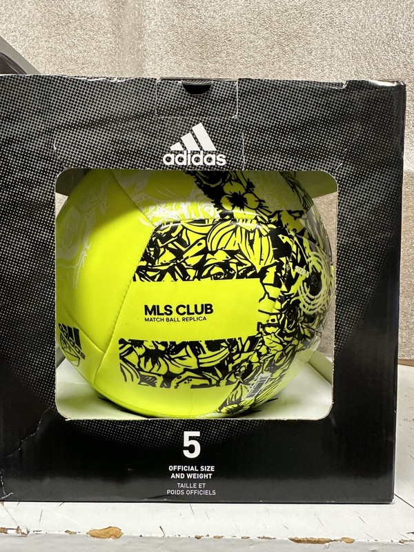 Adidas Performance MLS Club Ball Solar Yellow Black Soccer Ball Size 5 Lime NEW