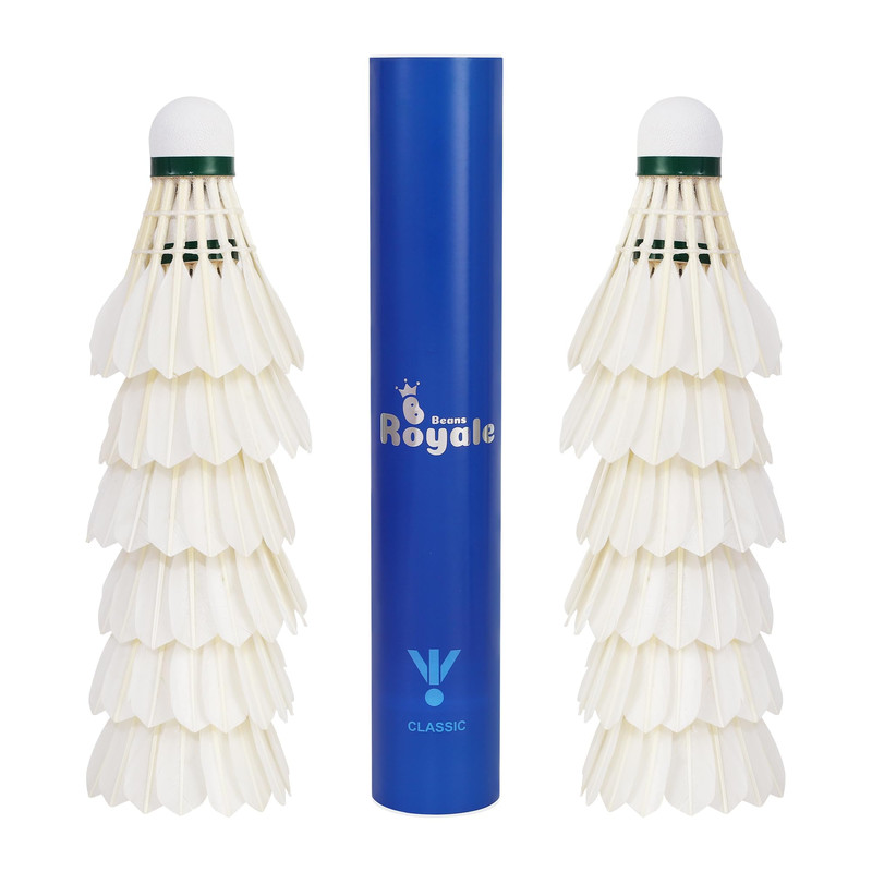 12-Pack Real Goose Feather Shuttlecocks – Durable Badminton Birdies Training