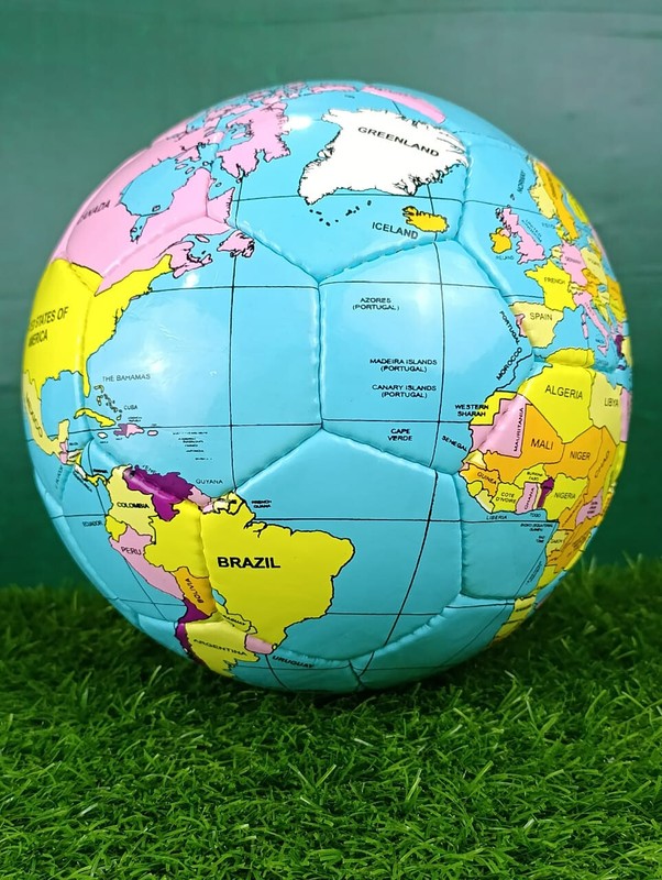 World Map Printed Hand Stitched Size 5 Soccer Ball gallery