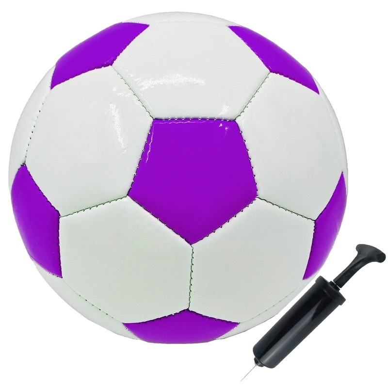 SPDTECH Soccer Ball Size 2 Small Pump with Needle Indoor and 5.9 inch, Purple