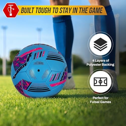 Reflect Pro Soccer Ball Size | Hand-Stitched Shiny TPU Sky Blue Pack of 1 gallery