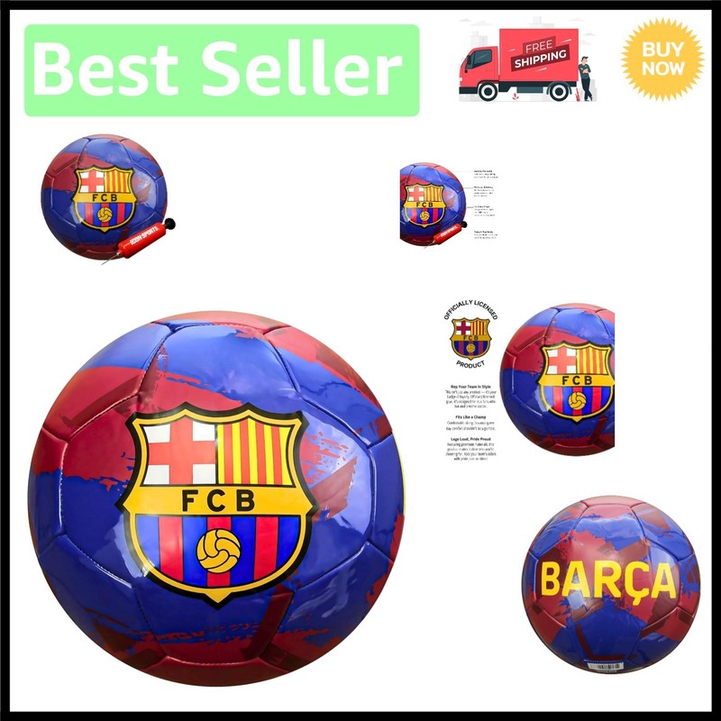 Size 5 Soccer Ball for FC Barcelona Fans – Easy Inflate & Ready to Play