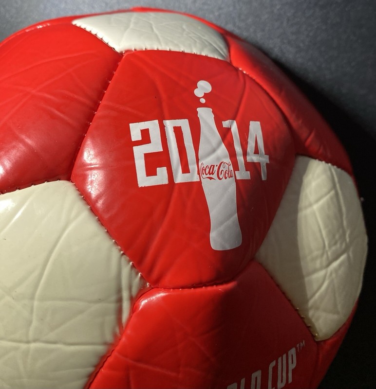 2014 Brazil FIFA World Cup Coca Cola Soccer Ball Red White Brand New gallery