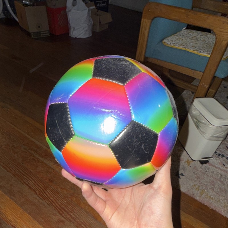 Multicolor Black Soccer Ball Machine-Stitched Standard Size