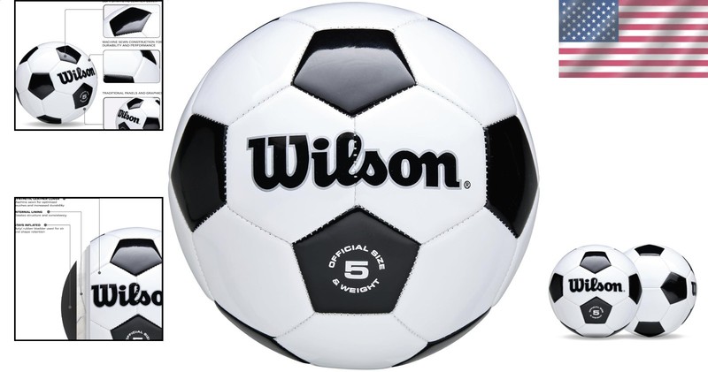 Wilson Size 5 Soccer Ball - Classic Black/White Design for Adults gallery