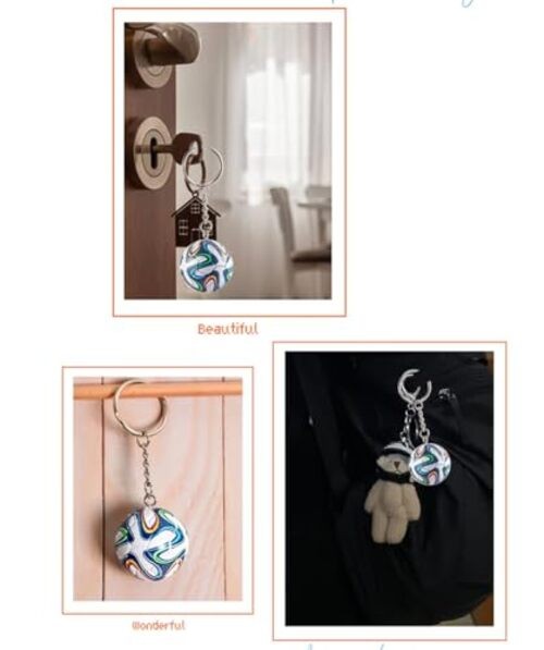 KCKEYS Geometric Soccer Ball Keychain, Black and Silver Football World G_qxgd gallery