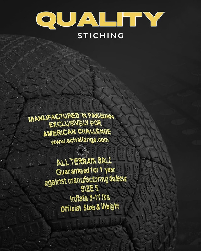 All Terrain Rubber Soccer Ball – Official Sizes 2, 3, 4 & 5 – Durable Street & T gallery