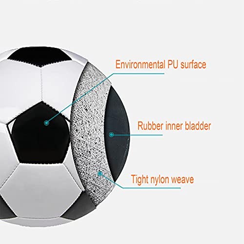 Soccer Ball,3,4,5 with Pump Needle Classic Thicker PU Tight White Black Size 2 gallery