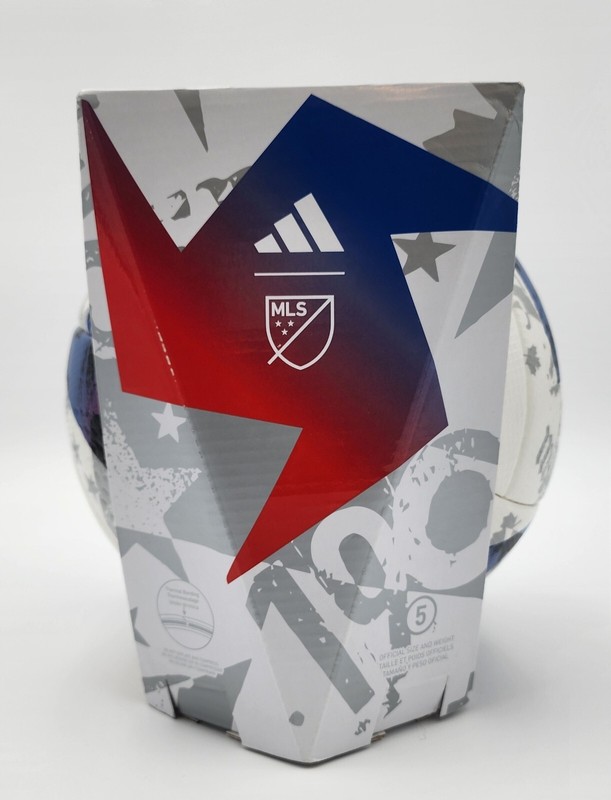 Adidas MLS Match Ball Soccer Game Ball 2023 Size 5 white, red, blue "HT9026" gallery