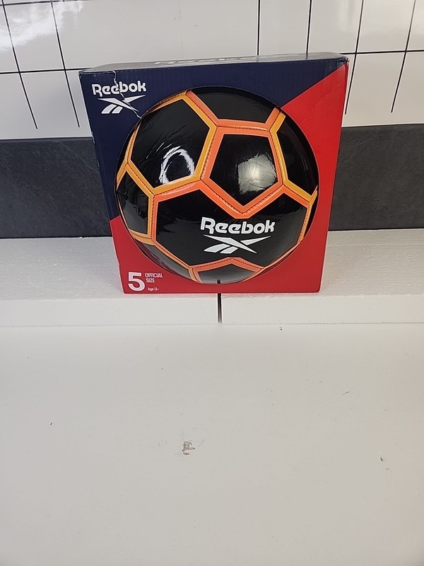 Reebok Offical Size 5 Soccer Ball Black Orange White Red Ages 12+ SB0115D-Red