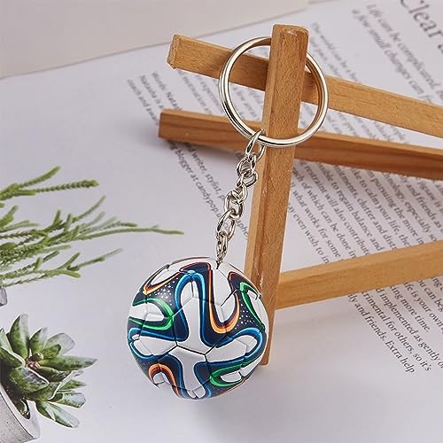 KCKEYS Geometric Soccer Ball Keychain, Black and Silver Football World G_qxgd gallery