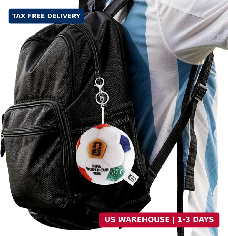 MESUCA Official FIFA World Cup 2026 Soccer Ball Plush Bag Charm with Clip – 4.33