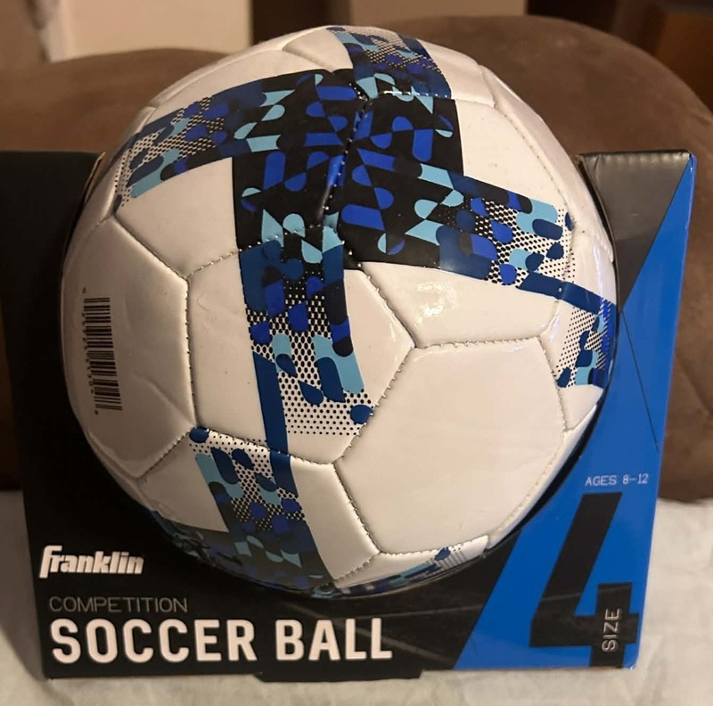 Franklin Competition Soccer Ball Size 4 White Blue Black Soccer Ages 8-12