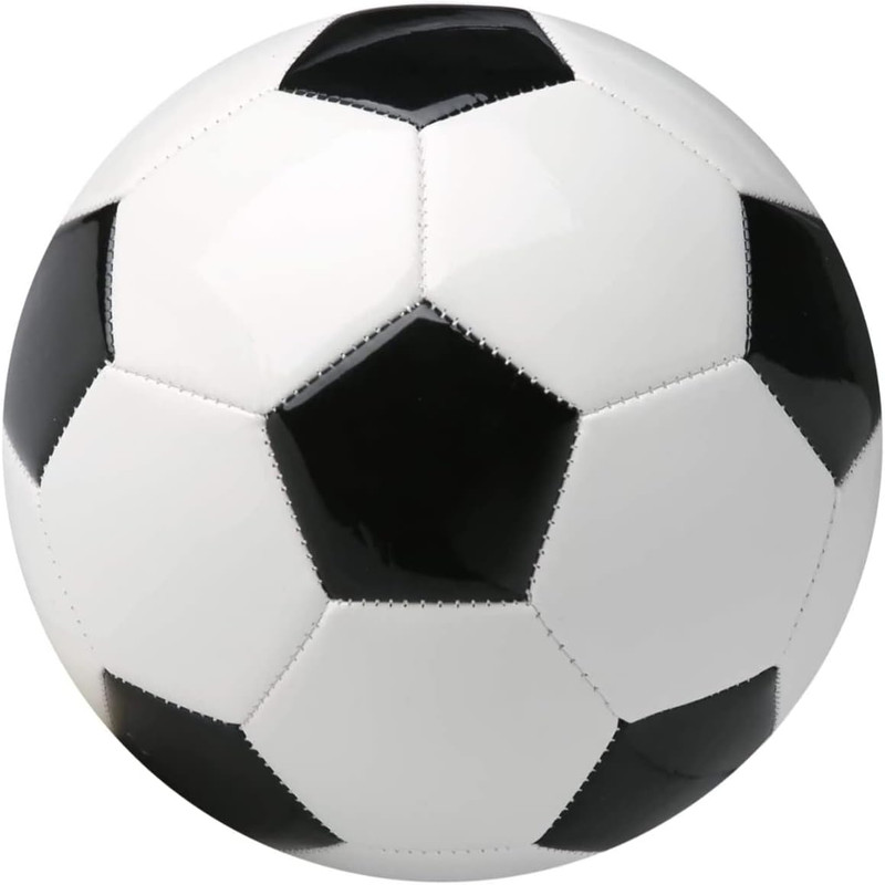 Soccer Ball Size 2,3,4,5 with Pump Needle Classic White Black Thicker PU Tight W