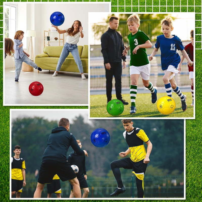 4 Pcs Deflated Soccer Ball Bulk with Pump Mesh Bag Official Size 3 4 5 Back to S gallery