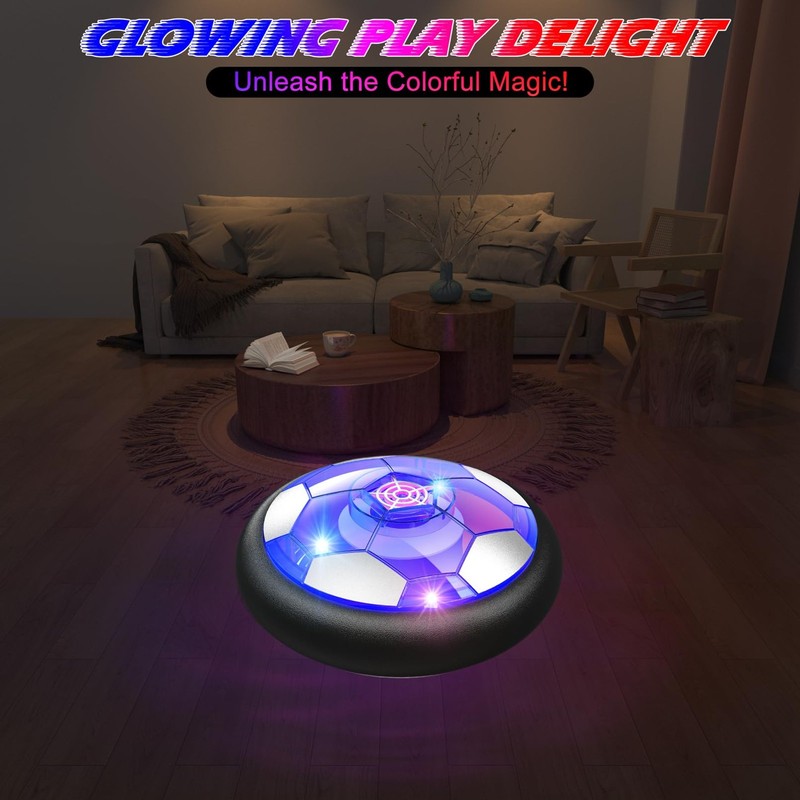 Ancesfun Hover Soccer Ball Set (2-Pack) w/ LED Lights, Foam Bumper, Goals gallery