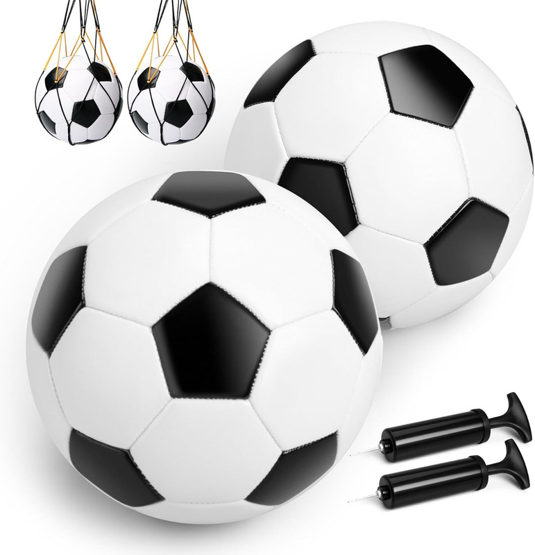 Soccer Ball Size 5 Size 4 Size 3 Size 2 with Pump Deflated – Single, 2 or 3 Pack