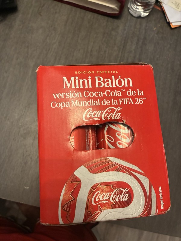 Coca-Cola FIFA 26 World Cup Mini Soccer Ball, Red/White, 100% TPU gallery