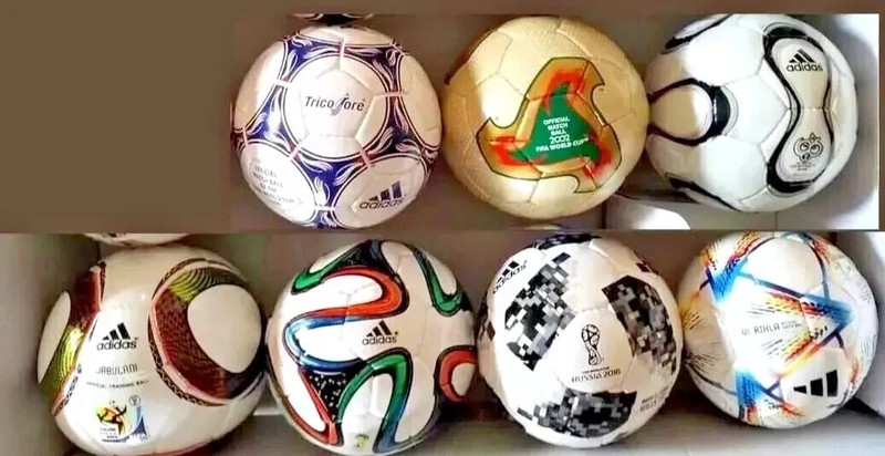 HISTORICAL SOCCER BALL SET OF 7 PCS FIFA WORLD CUP 1998 TO 2022 SIZE 5 gallery