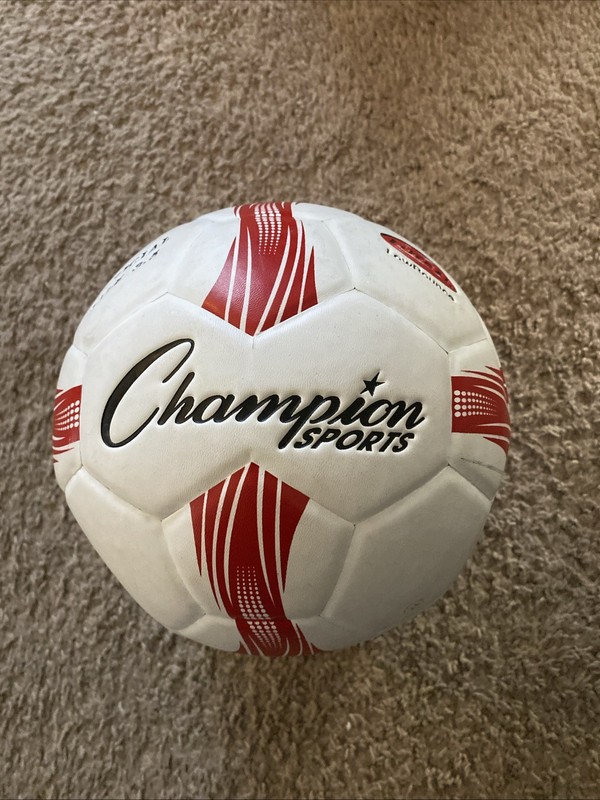 Champion Sports Futsal Low Bounce Ball – Size 3.5 – White/Red Gently Used