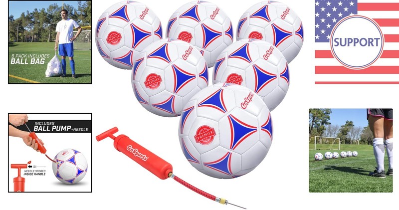 Premier Quality Size 3 Soccer Balls - 6 Pack with Pump Included gallery