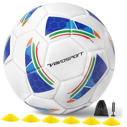 Soccer Ball Set – Official Size 3, 4, 5 Soccer Balls with Pump & 6 Size 5