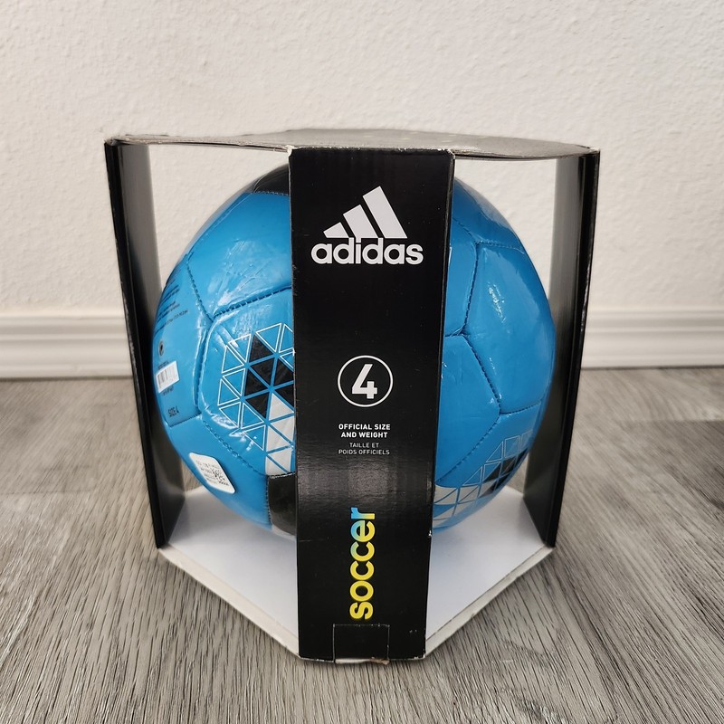 Adidas Starlancer Club Training Soccer Ball Size 4 Blue Black Silver unisex