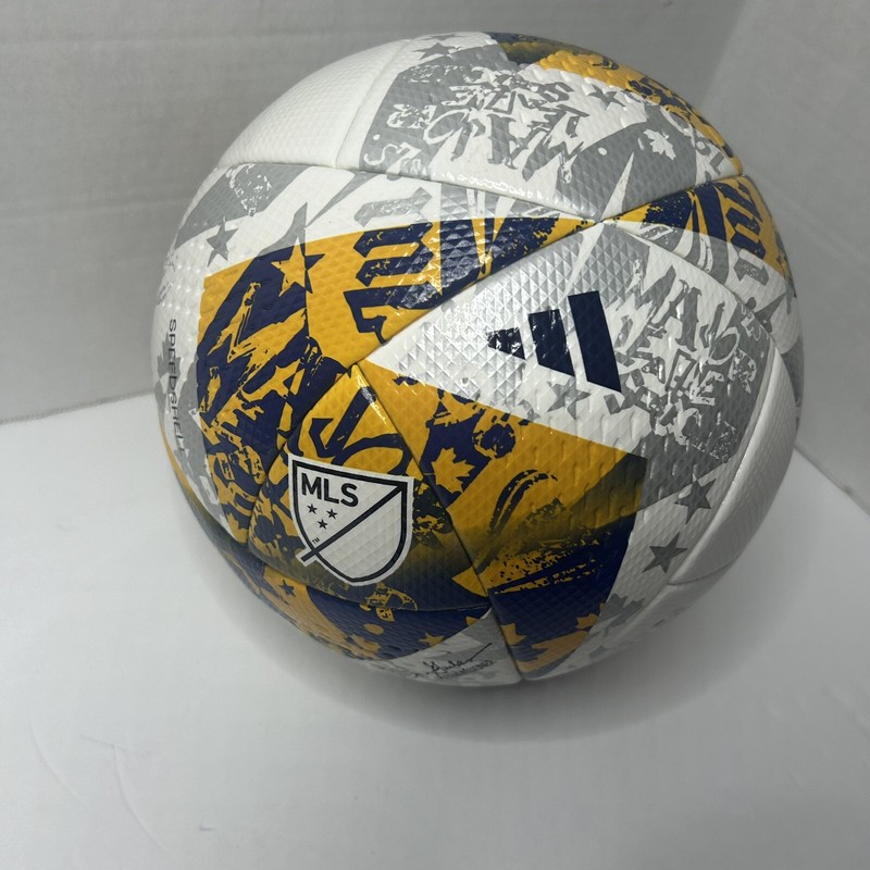 Adidas MLS Offical "KCC" Soccer Match Ball 23-24 White Yellow Blue IA1015 Sz 5 gallery