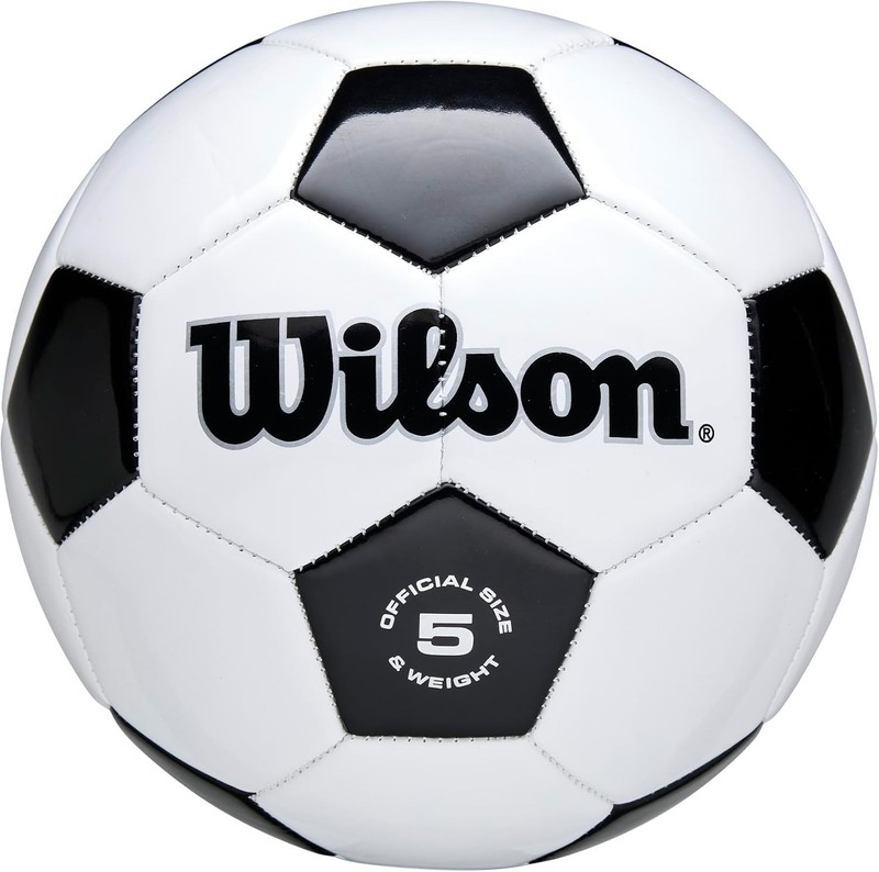 Wilson Traditional Soccer Ball - Size 5, Machine-Sewn for Superior Play gallery