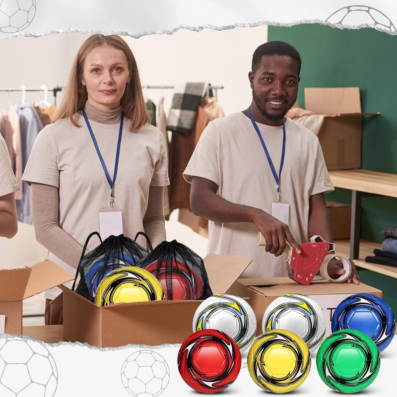 6 Pack Operation Deflated Christmas Soccer Ball with Pump for Child,Items Bulk gallery