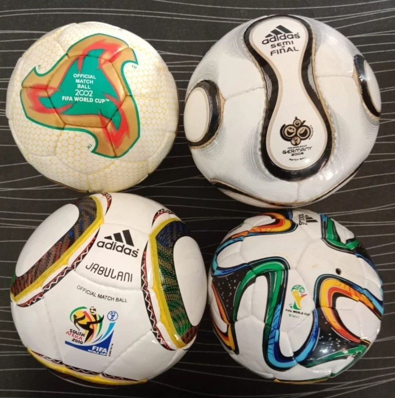 Set Of 4 Pcs Adidas FIFA World Cup 2002-2014 Historical Mini Soccer Ball Size 1