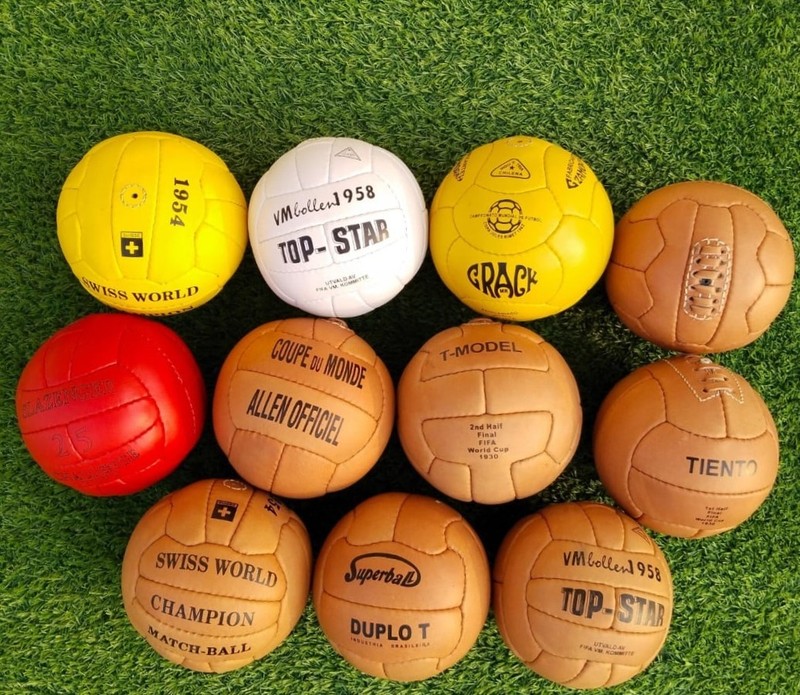 Historical Mini Balls Set 11 Pcs FIFA World Cup 1930 to 1966 100% Leather Size 1