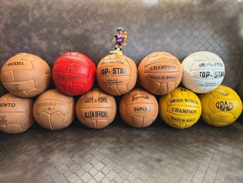 Historic Leather Mini Football Set 11 Pieces FIFA World Cups 1930 To 1966 Size 1 gallery