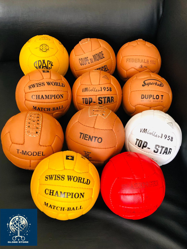 Historical Mini Set 11 Pcs FIFA World Cup 1930-1966 Leather Soccer Balls Size 1