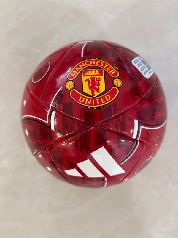 SOCCER BALL-ADIDAS-SIZE 1 MINI-MANCHESTER UNITED-RED & WHITE IN COLOR-NEW-