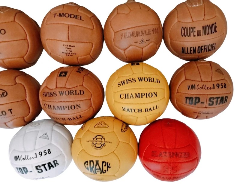 mini set 11 pcs historical FIFA world cup 1930 to 1966 in leather size 1 gallery