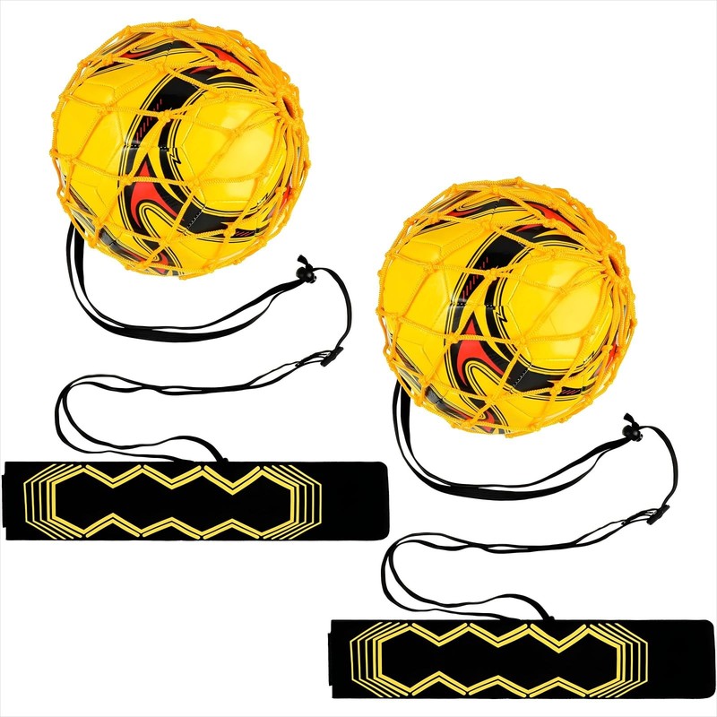 Civaner 2 Pcs Soccer Kick Trainer Equipment Solo Football Size 3, Yellow