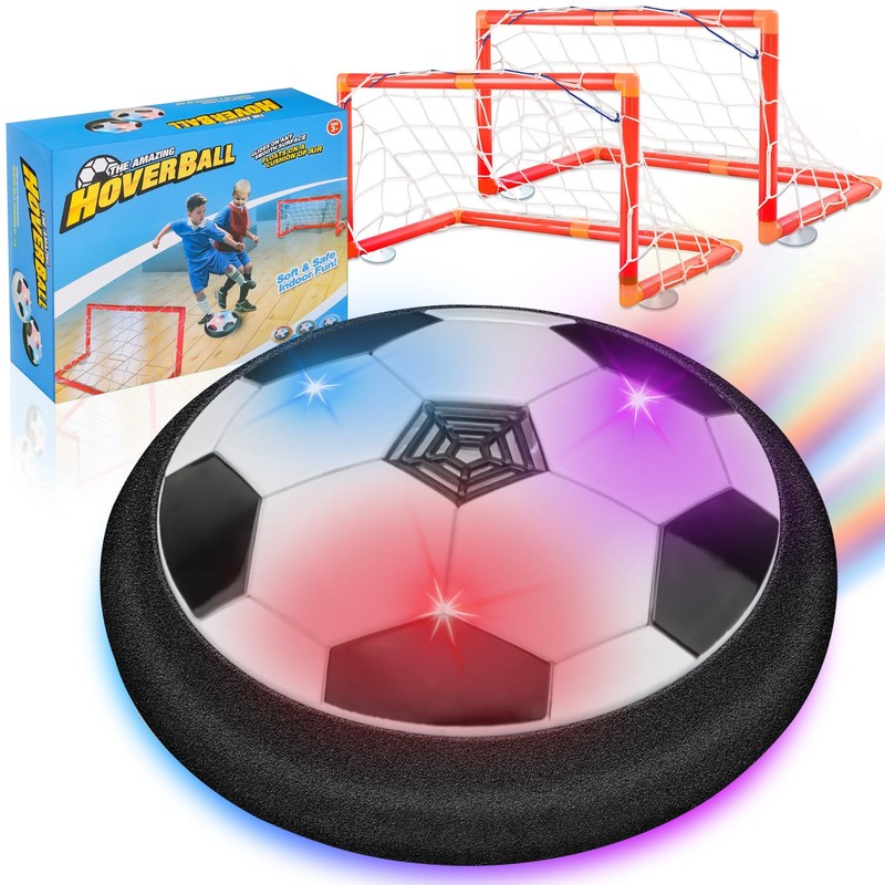 Nazano LED Hover Soccer Ball Set - Indoor Floating Game w/ 2 Goals for Kids