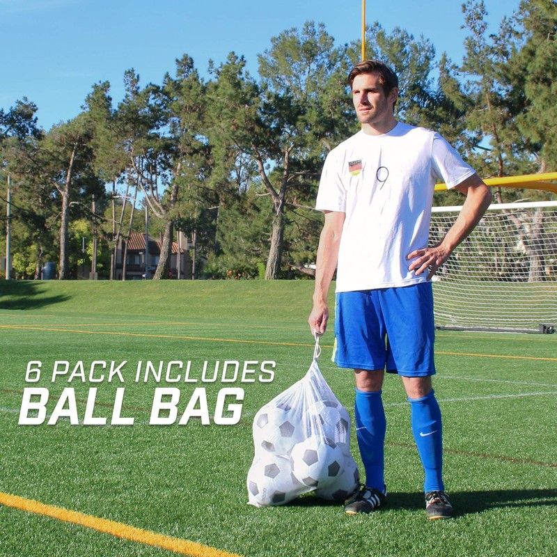 GoSports Classic Soccer Ball 6 Pack - Size 5 - with Premium Pump and Carrying gallery