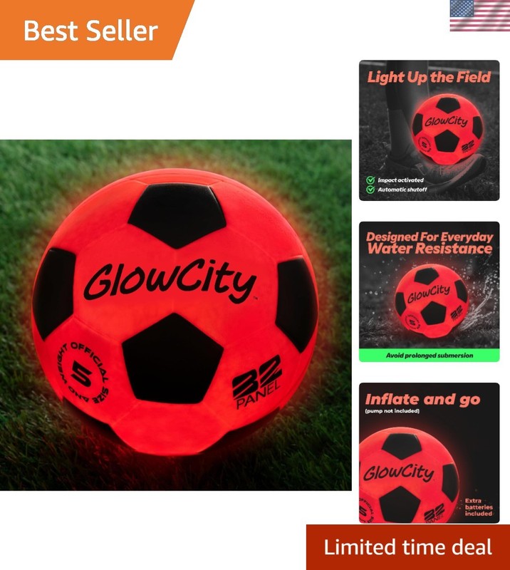 Light Up Soccer Ball with 2 LED Lights – Ideal Gift for Kids & Teens Ages 6-14
