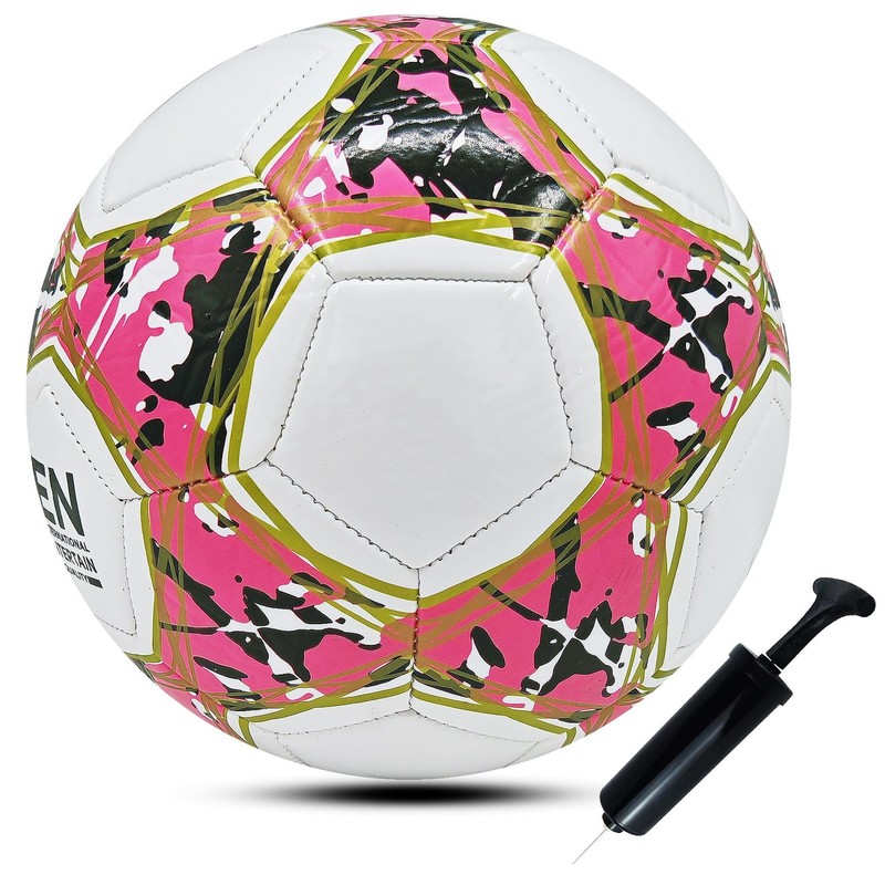 Size 3 Soccer Ball Training Gift for Kids, Durable Leather, Indoor/Outdoor Use