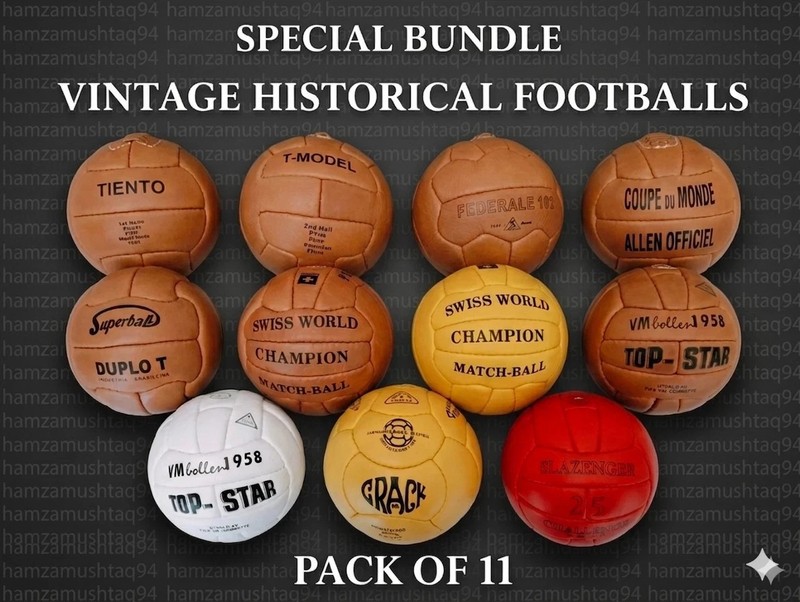 Mini Set 11 Pcs FIFA World Cup 1930 to 1966 Leather Balls Size 1 Christmas Gift