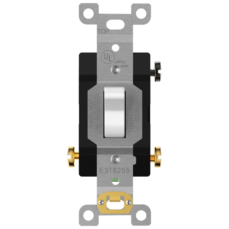 ENERLITES 20 Amp Toggle Light Switch, 3-Way or Single Pole, 20A 120/277V, Gro…