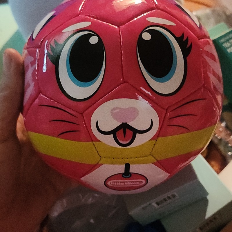 Pink Kitten Face Soccer Ball Size 3 PVC Water Resistant Outdoor Recreation