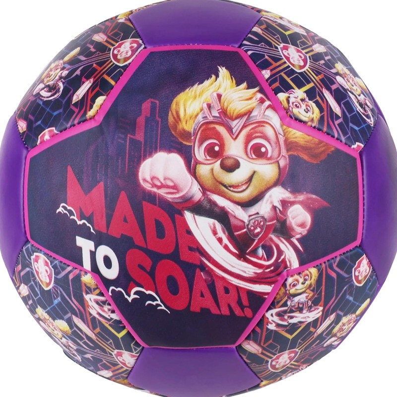 PAW Patrol Size 5 Soccer Ball, Made to Soar Youth Futbol, Black
