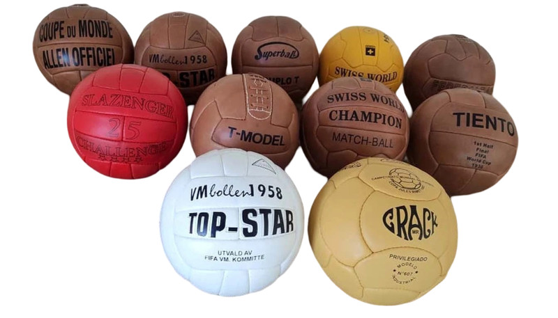 Historical Soccer ball set 11 pcs FIFA World Cup 1930 to 1966 in Leather size 5 gallery